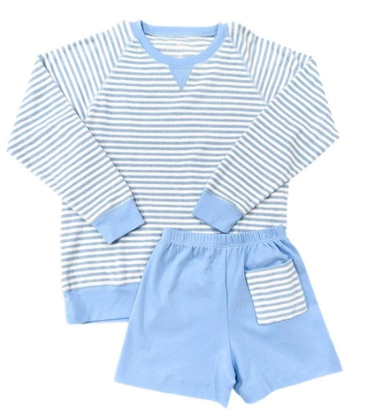 Light Blue Stripe Terrycloth- Unisex Sweatshirt online