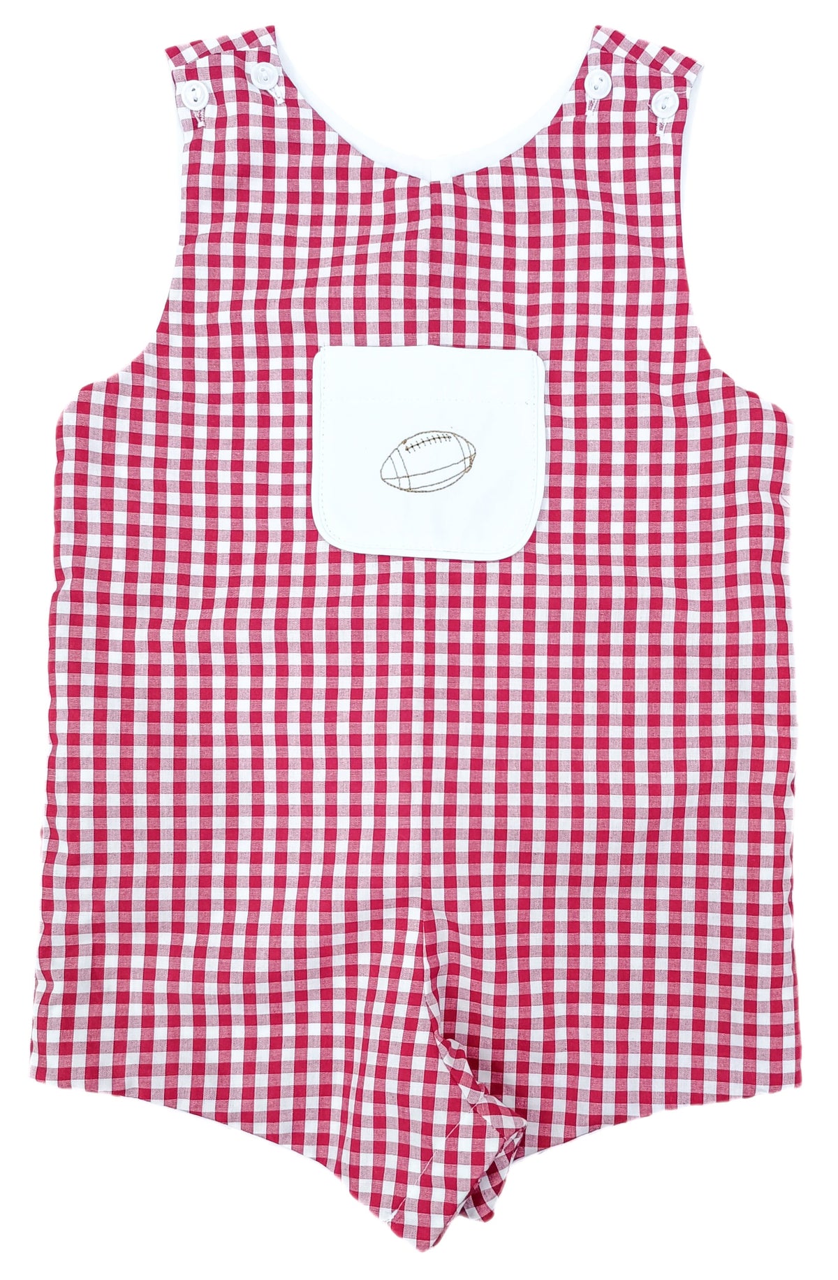 Emmett Jon Jon, Red Gingham w/ Footballs - Game On