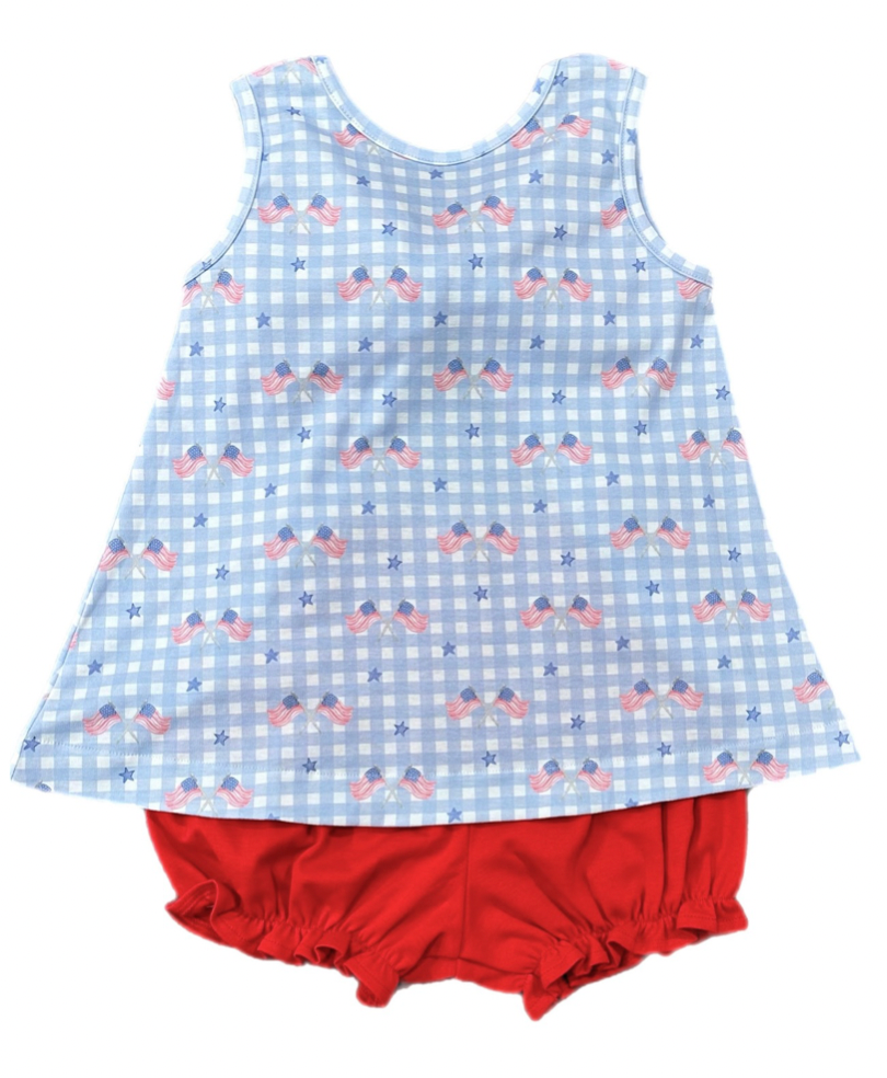 Lottie Bloomer Set, Patriotic Gingham Knit online