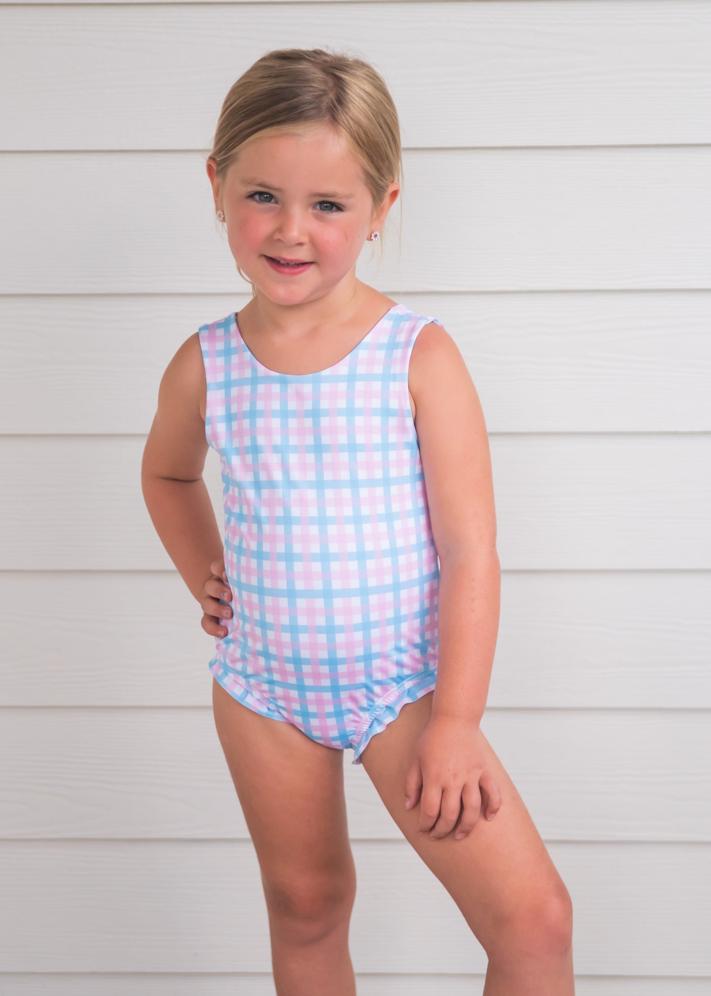 Lottie Swim, Pink and Blue Check