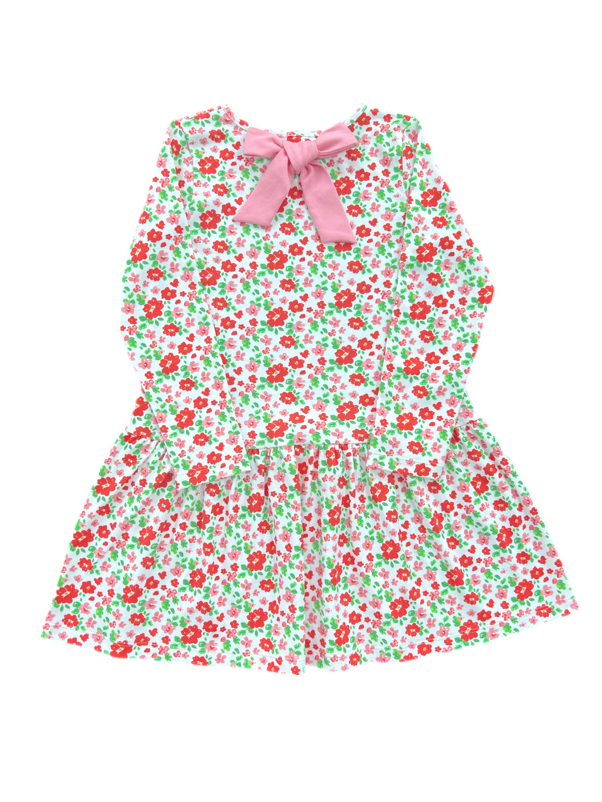 Loren Knit Dress - Red & Pink Floral