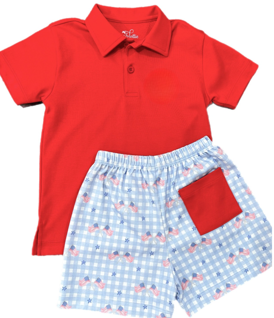 Flag Polo, Patriotic Gingham Knit online