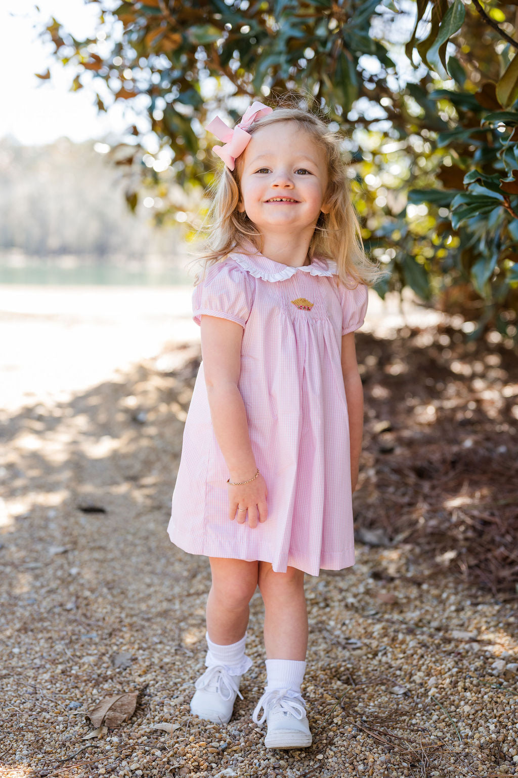 Cherry Pie Sage Smocked Dress