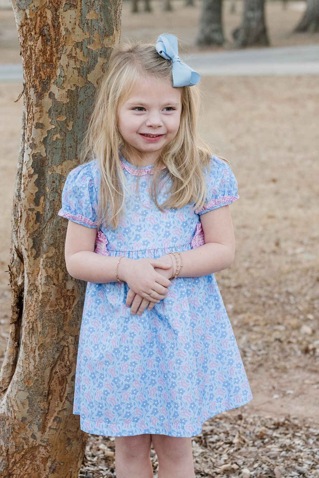 Blue Floral Woven Tabitha Dress