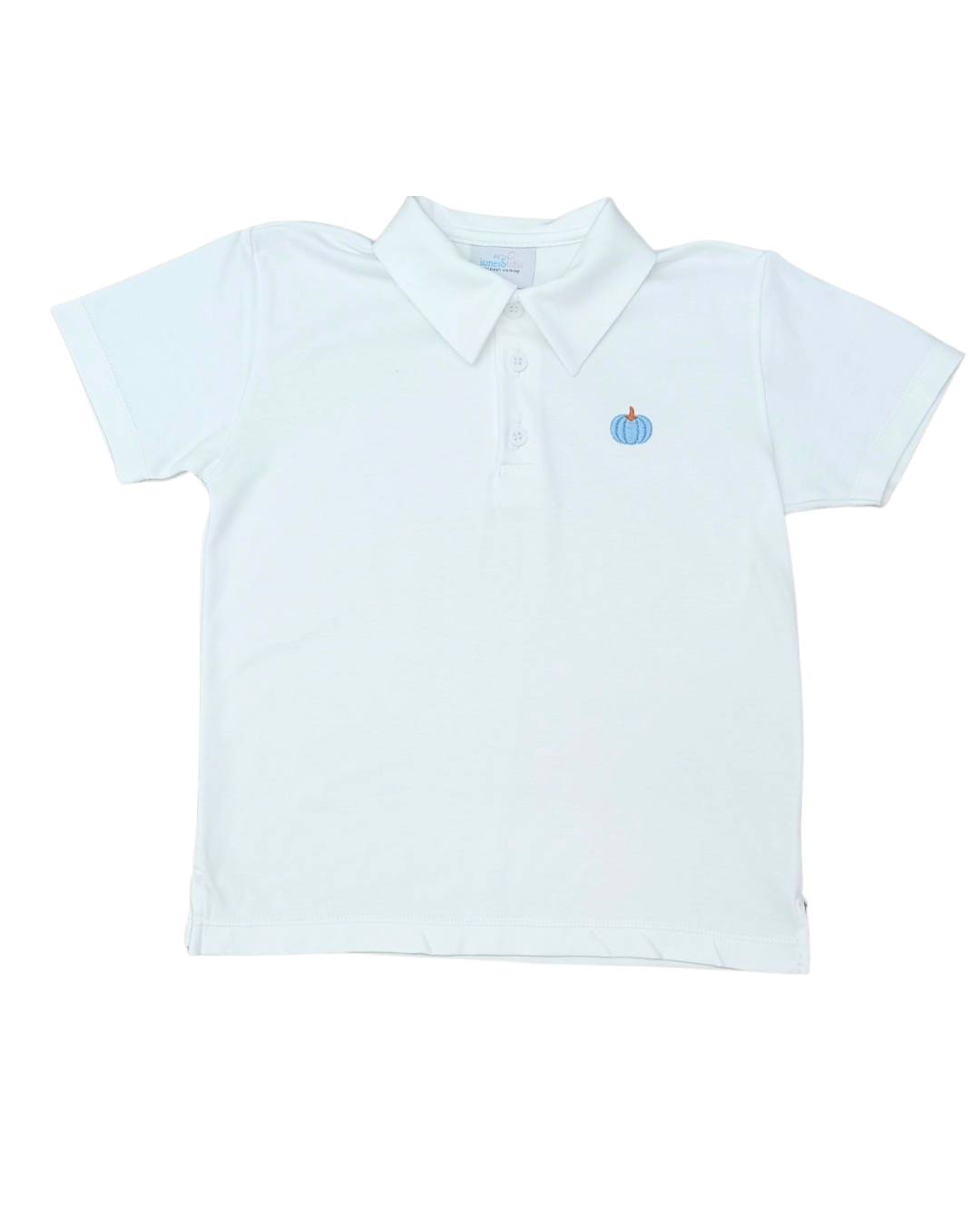 Blue Gingham Pumpkins Polo