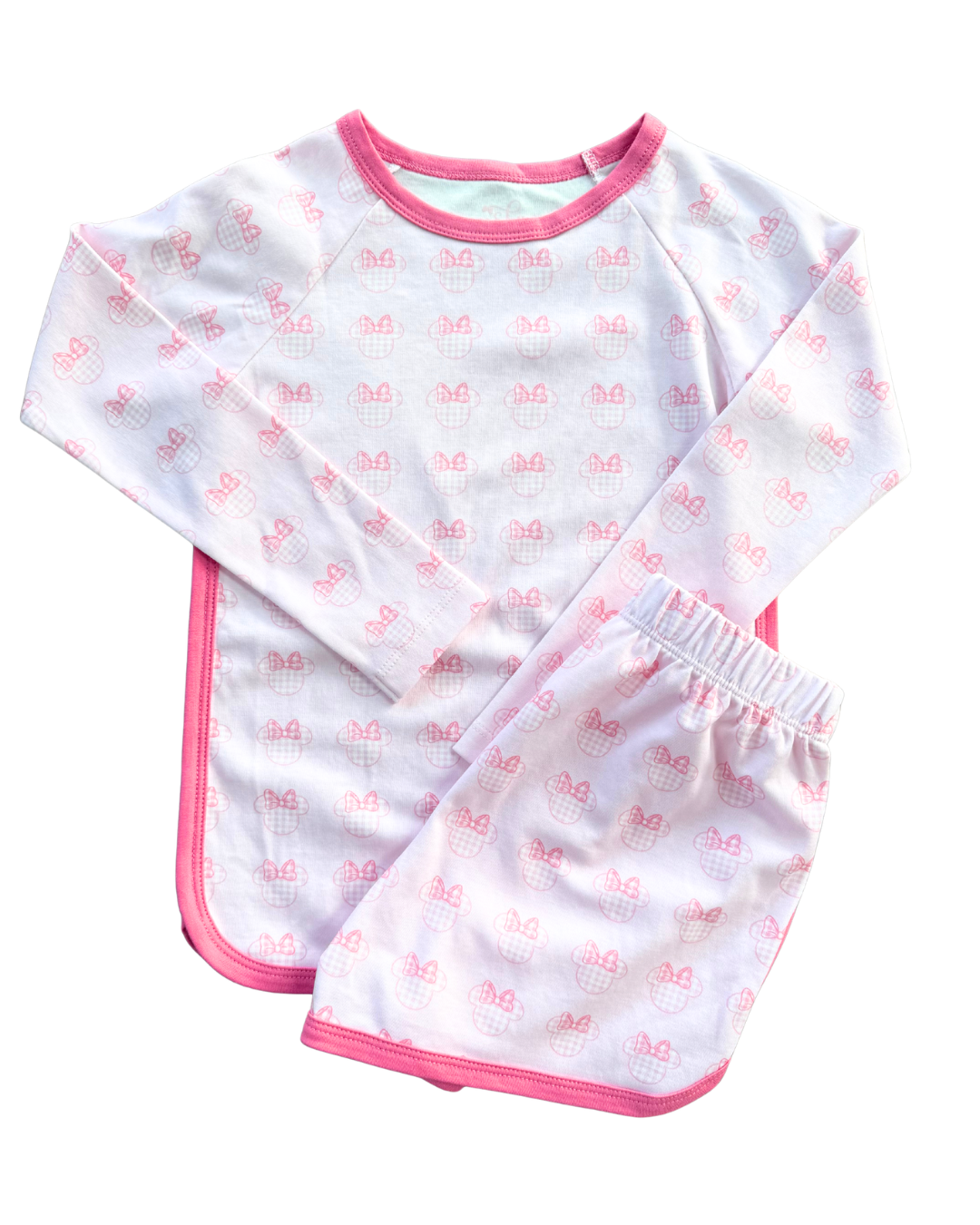 Pink Gingham Mouse Long Sleeve Lounge Set