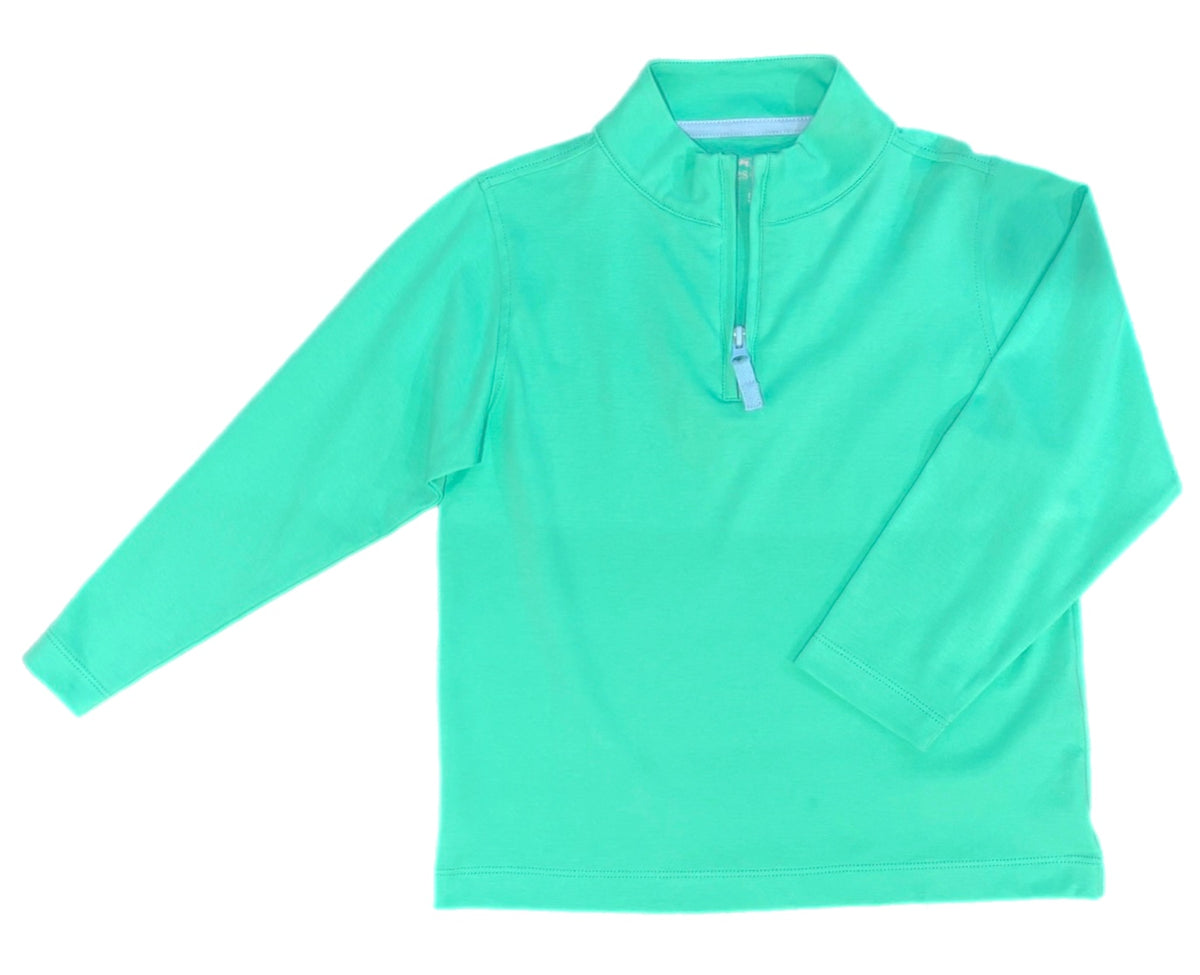 Boys Basics Samuel Zip Up, Light Green w/ Blue Accents