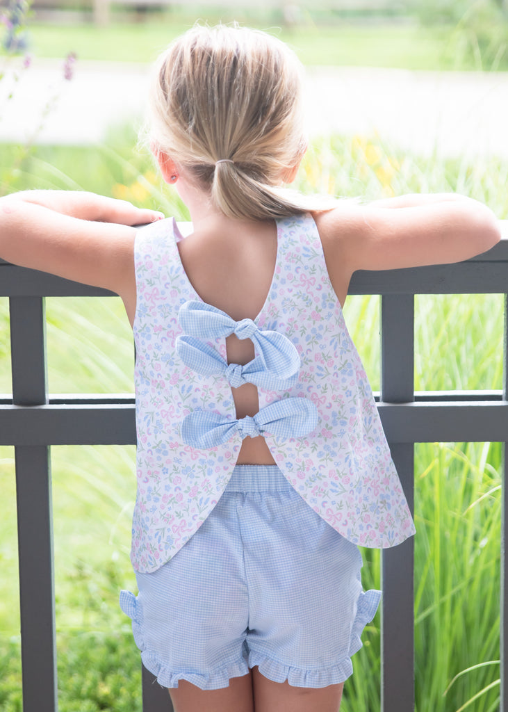 Kinley Bloomer/Ruffled Short Set, Blossoms and Bows – James