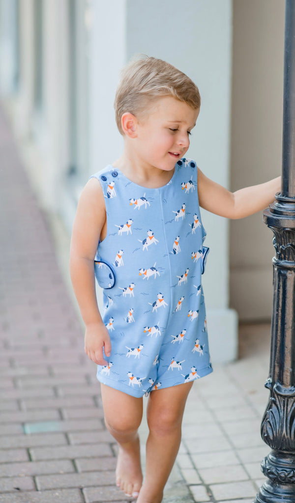 James & Lottie Boys Reed Jon Jon - Navy Blue Sailboats