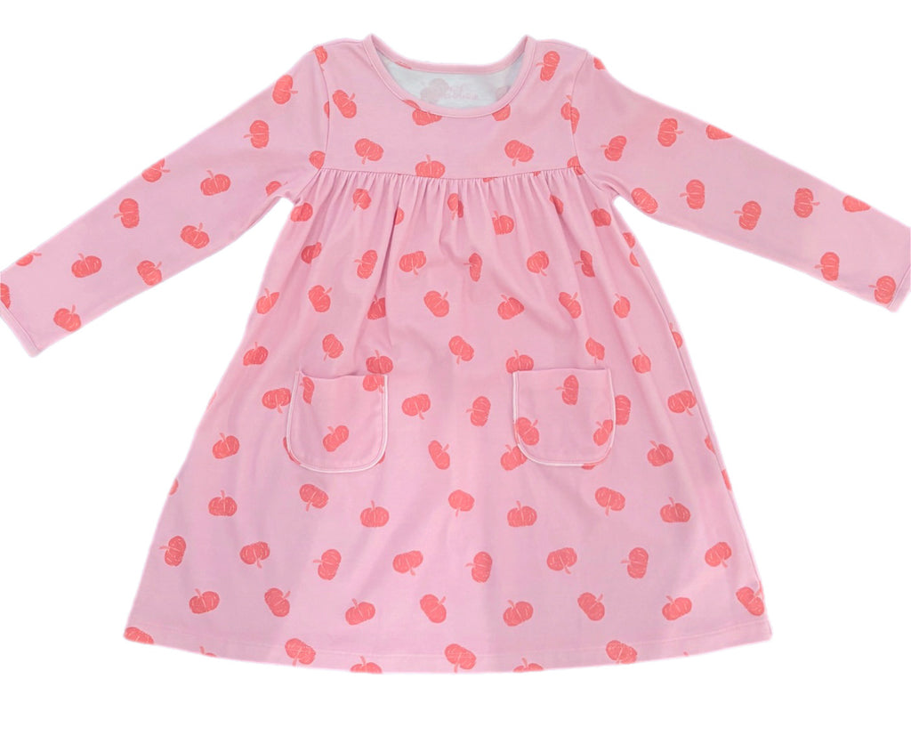 James & Lottie Girls Pink Knit Play Dress - Berry Sweet
