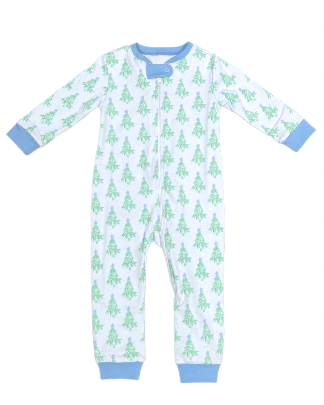 Boys One Piece Zip Up Jammies, Christmas Tree