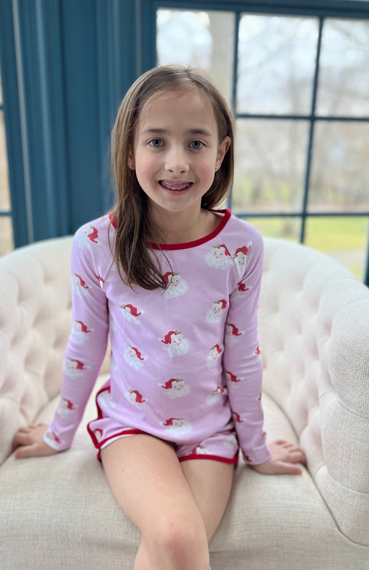 Lounge Long Sleeve Short Set, Santa