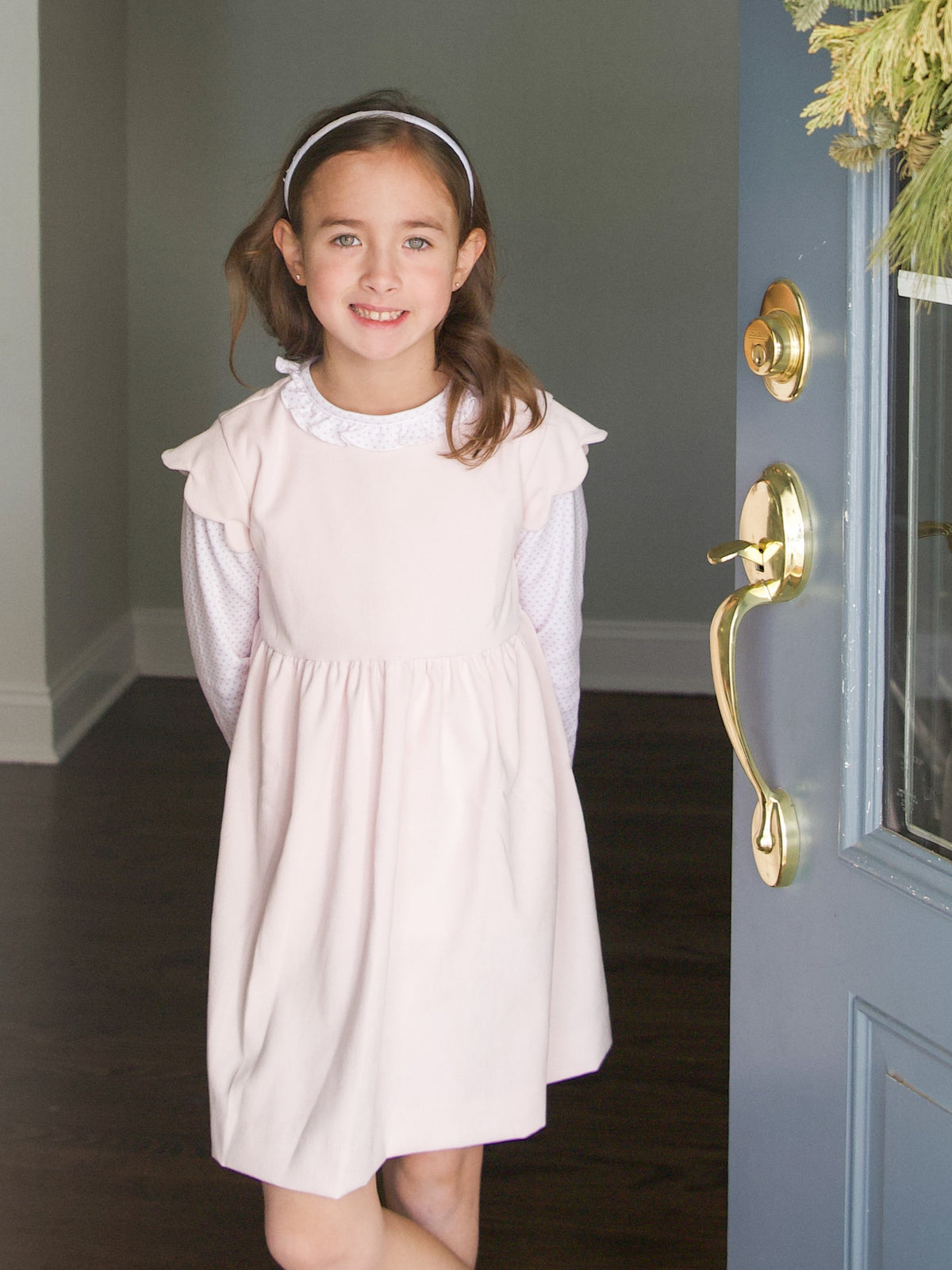 Sadie Cap Sleeve Dress, Pink Cord