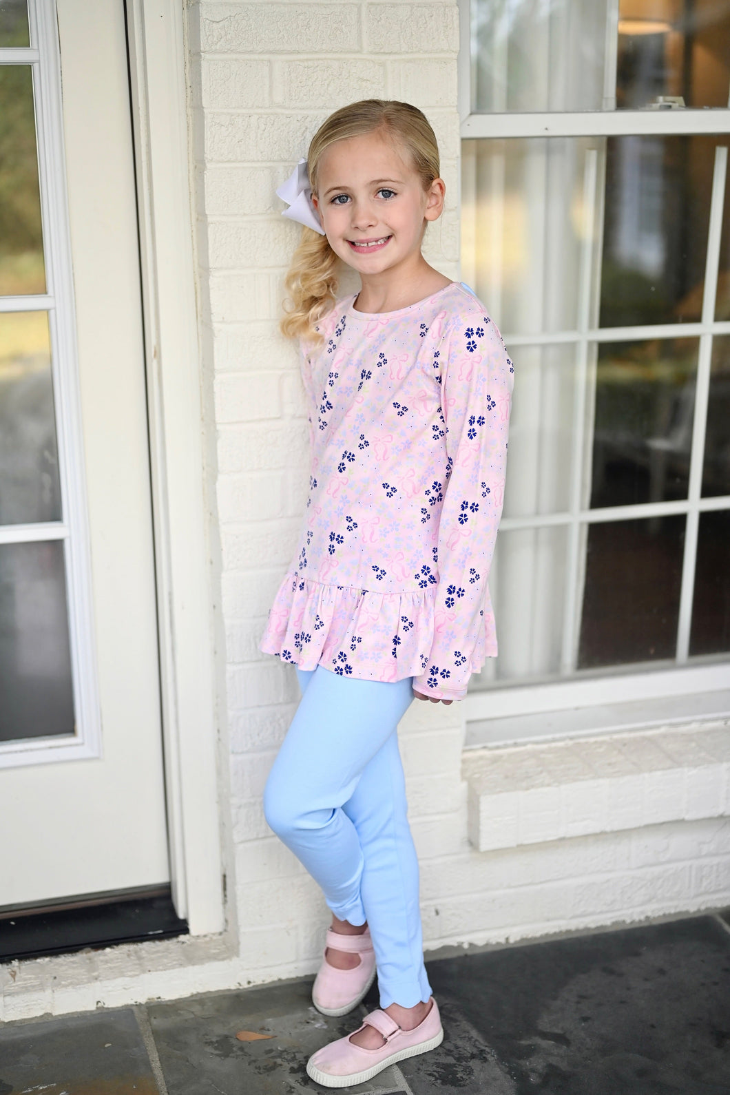Pima Knit Leggings, Floral Knit