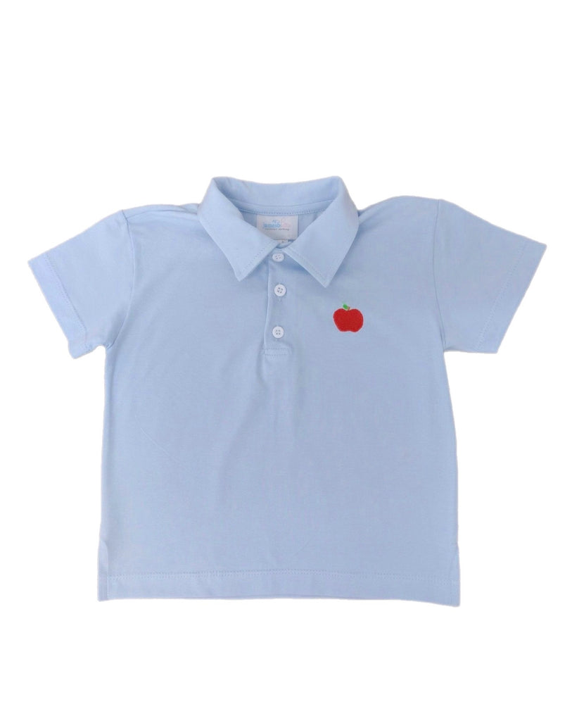 James & Lottie Boys Polo Shirt - Red with Light Blue Star