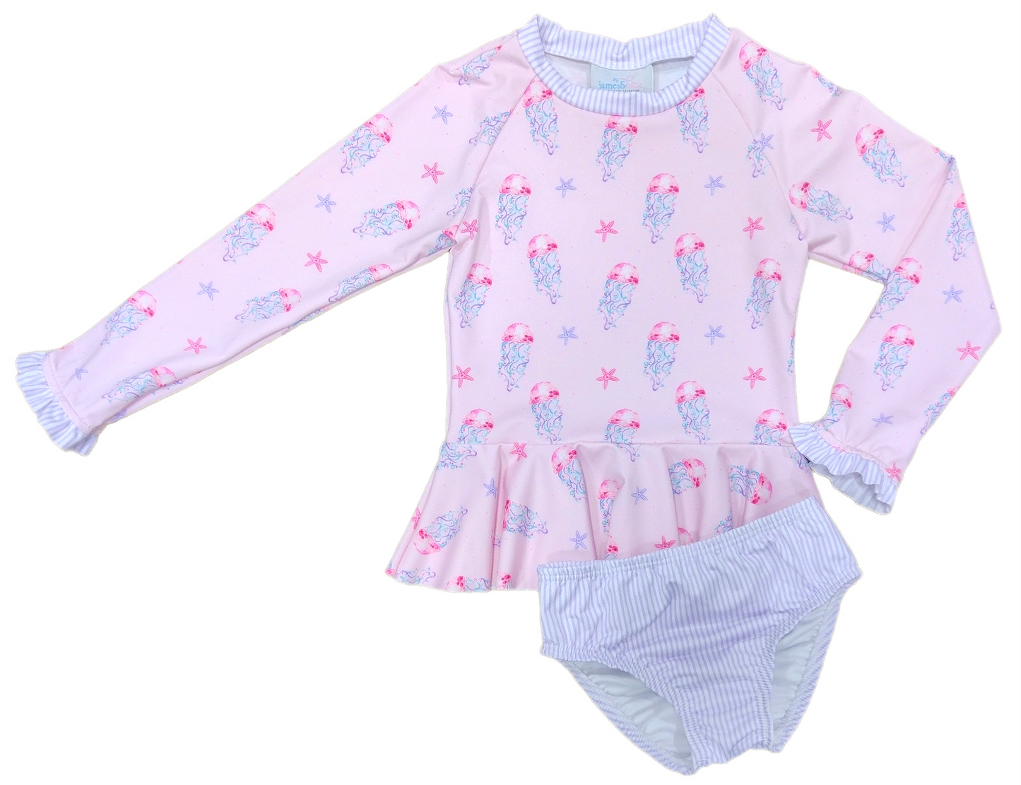 Poppy Peplum Rash Guard Set, Jellyfish