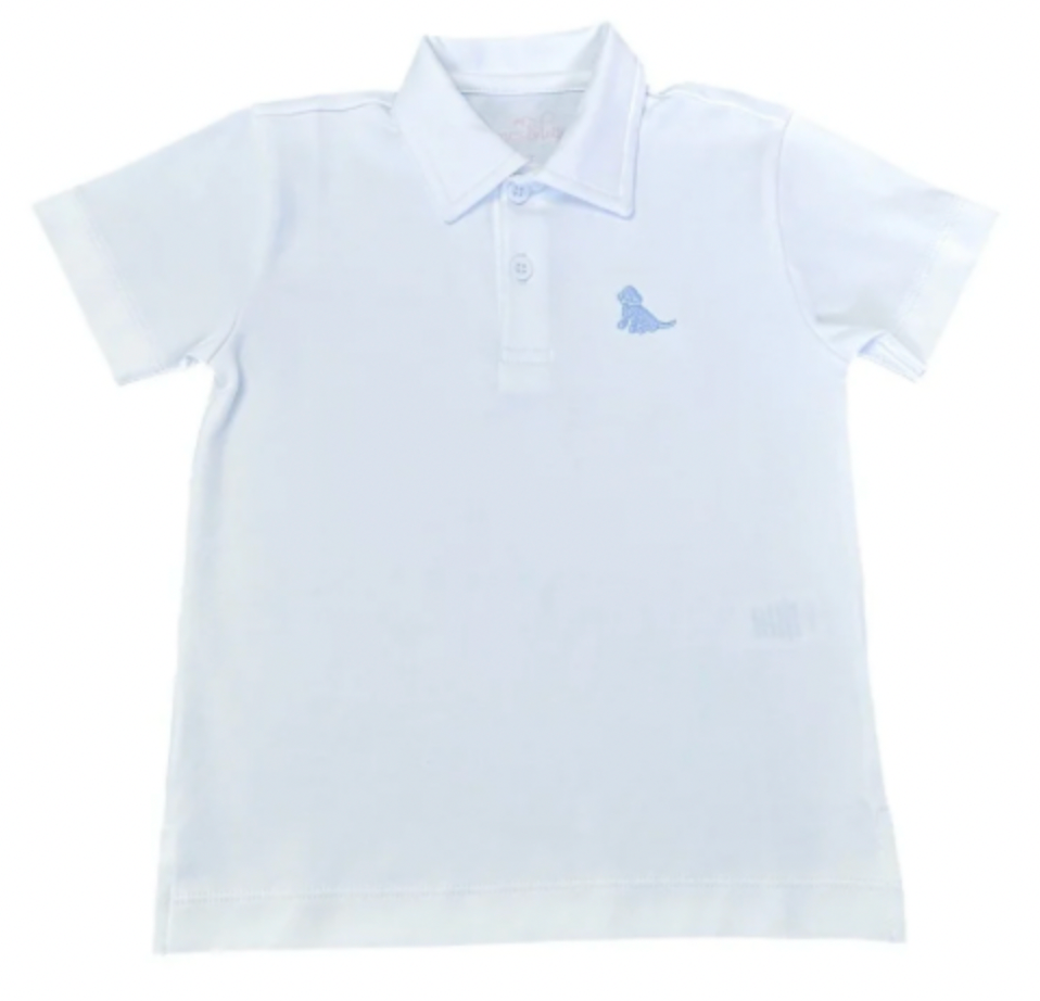 Sweet Summertime Knit- White with Blue Puppy Polo online