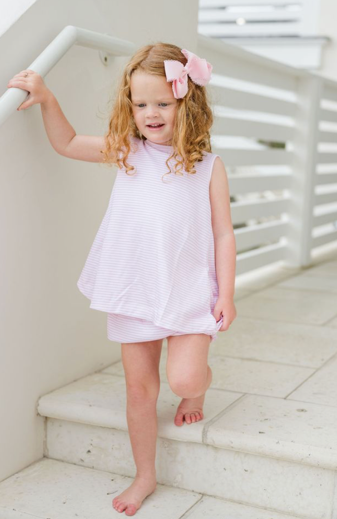 Lottie Banded Short Set Light Pink Stripe online