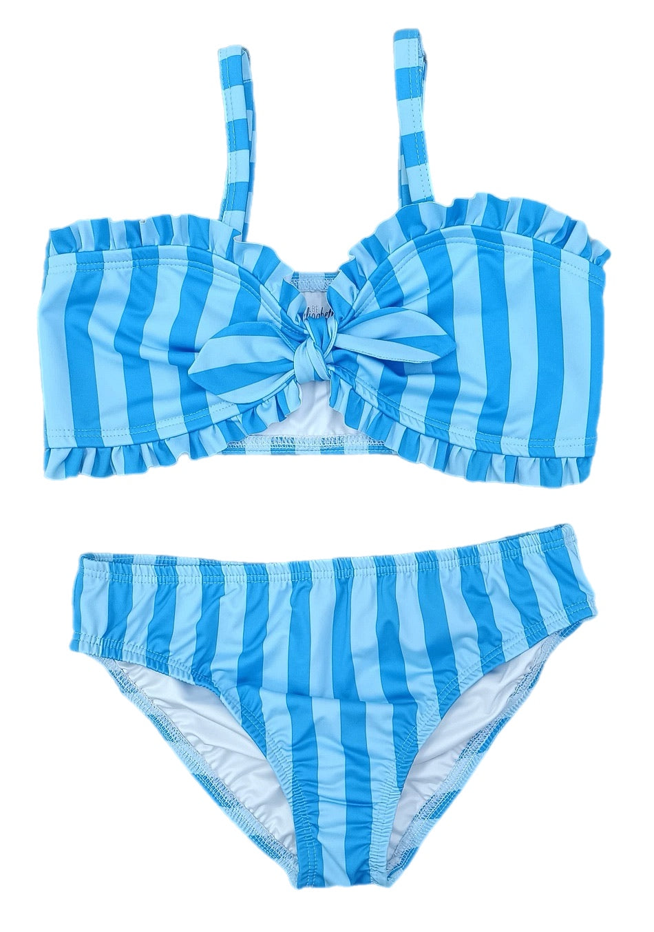 Two Piece Bandeau Swim, Blue on Blue Stripe BE (Ready to Ship)