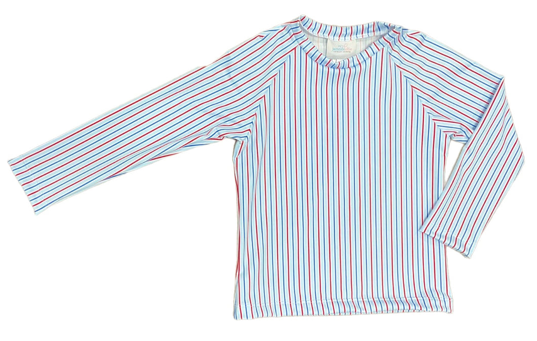 Sammy Stripe Rash Guard (Short/Long Sleeve), Patriotic Daisy