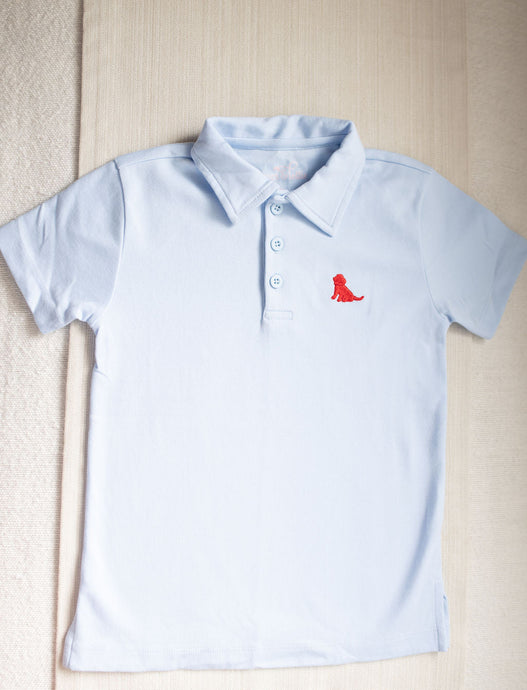 Light Blue Polo with Red Puppy Basics