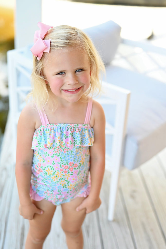 James & Lottie Girls Swimsuit - Multi Color Cheetah One Piece main image 1