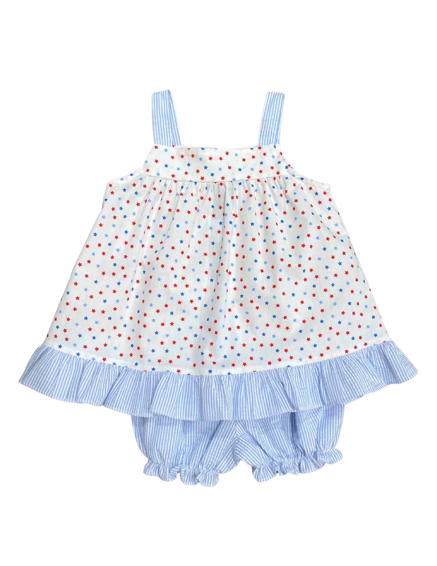 Maggie Bloomer/Scallop Short Set, Patriotic Stars