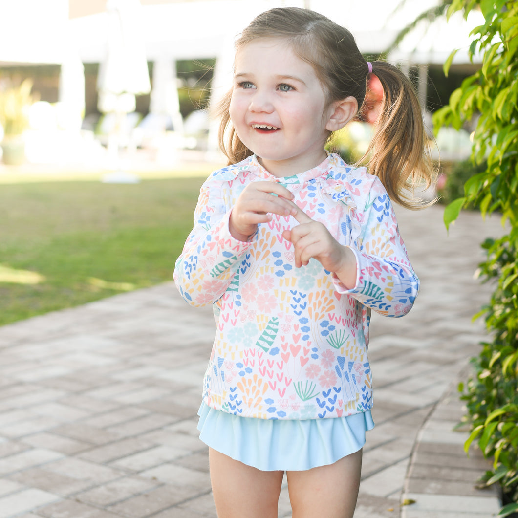 Charlotte Rash Guard Set, Sea Floral