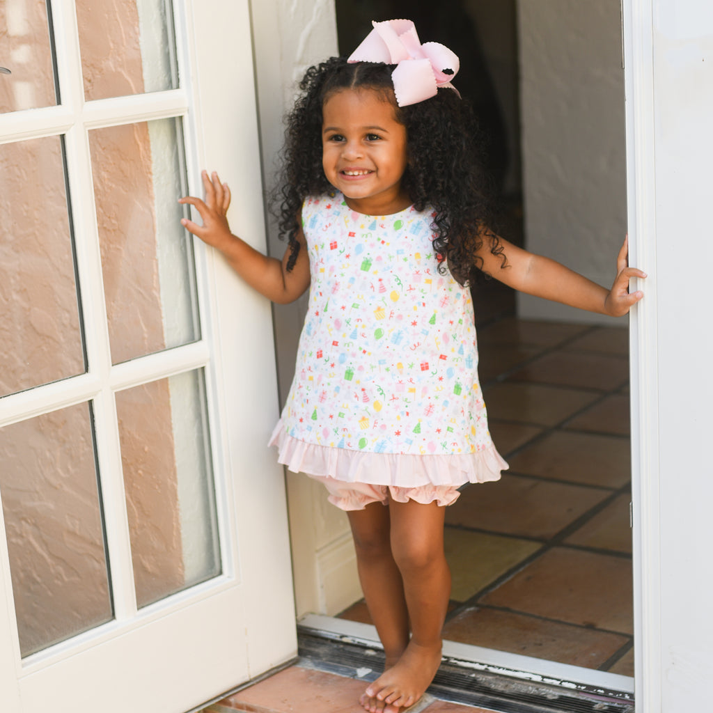 James & Lottie Girls Pastel Mae Bloomers Set - Bouquets & Bows