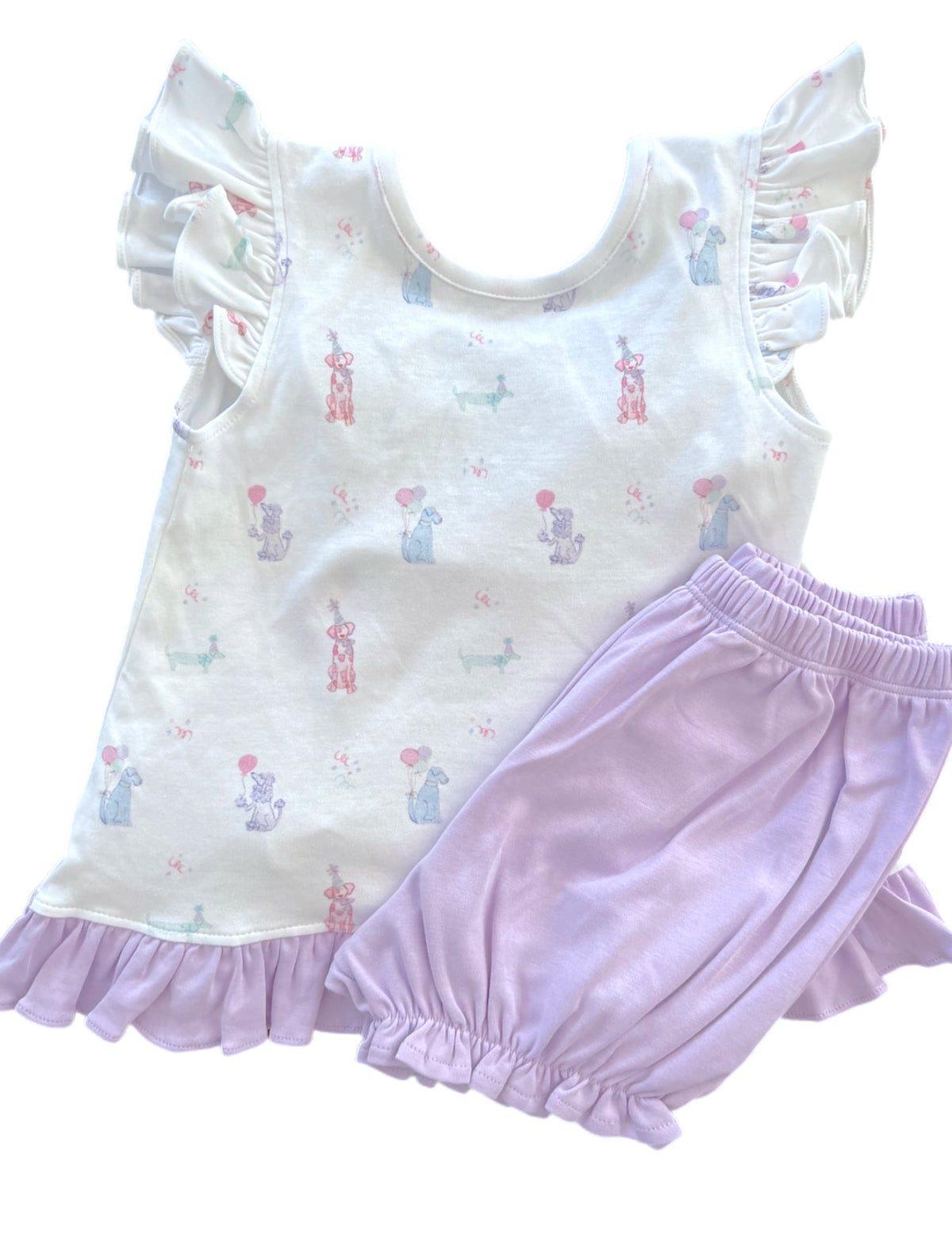 Mae Knit Banded Short Set, Pawty Pups