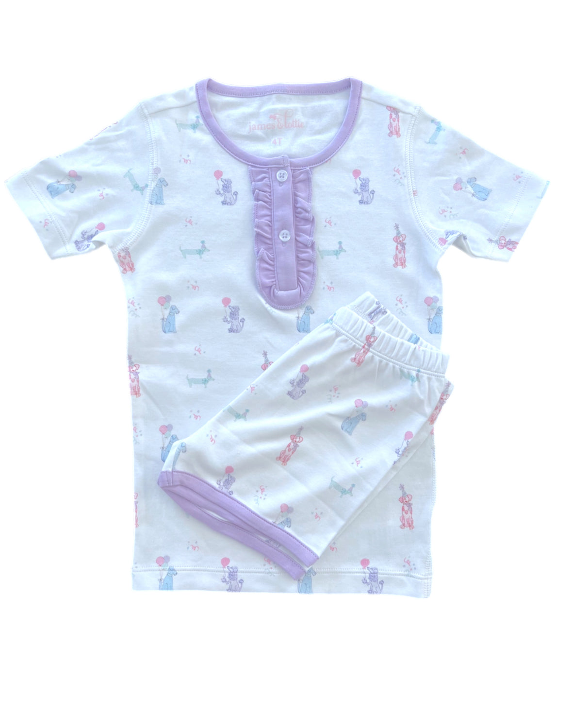 Girl Two Piece Short Jammies, Pawty Pups