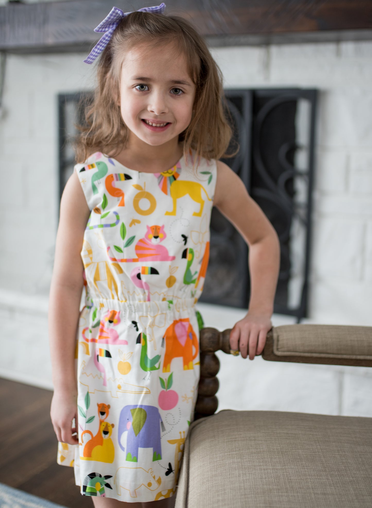 Kristin Knot Dress, Zoo- Dreamers Collection (Ready to Ship)