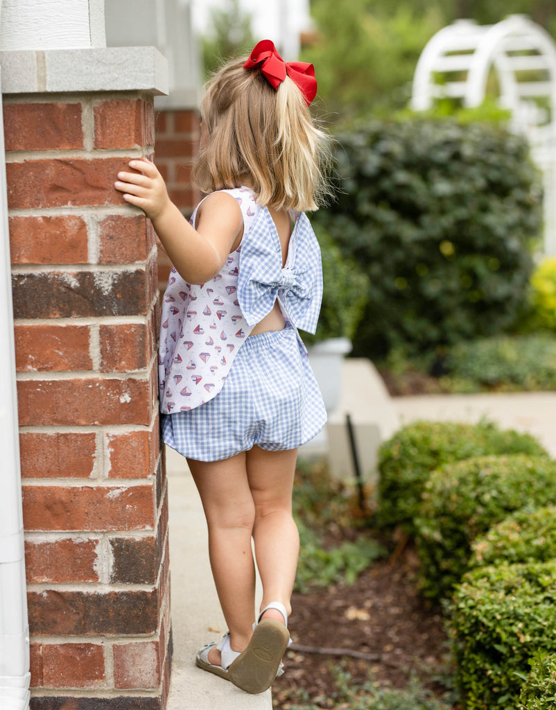 Lottie Bloomer/Banded Short Set, Sailboats – James and