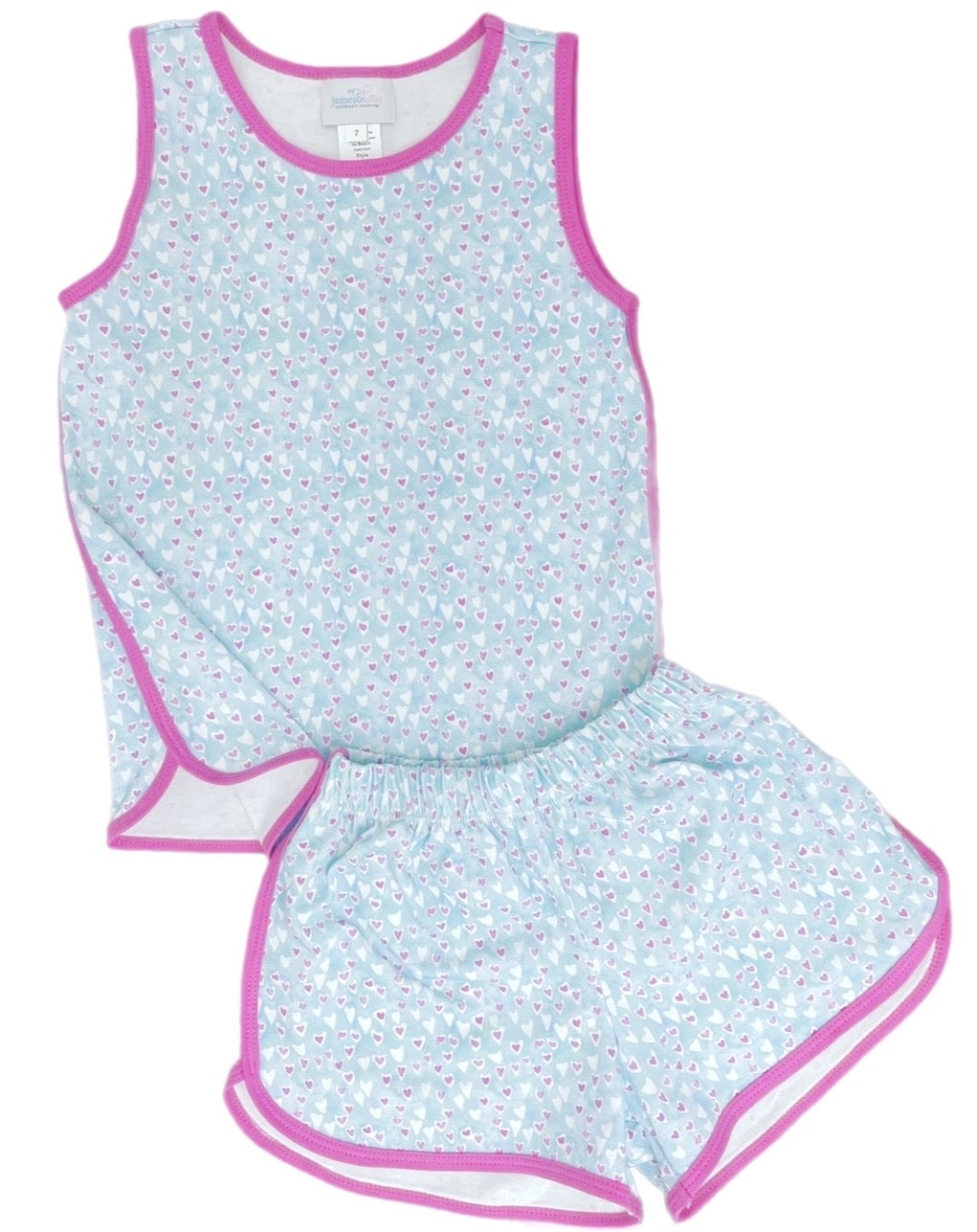 Two-Piece Lounge Set, Blue Hearts