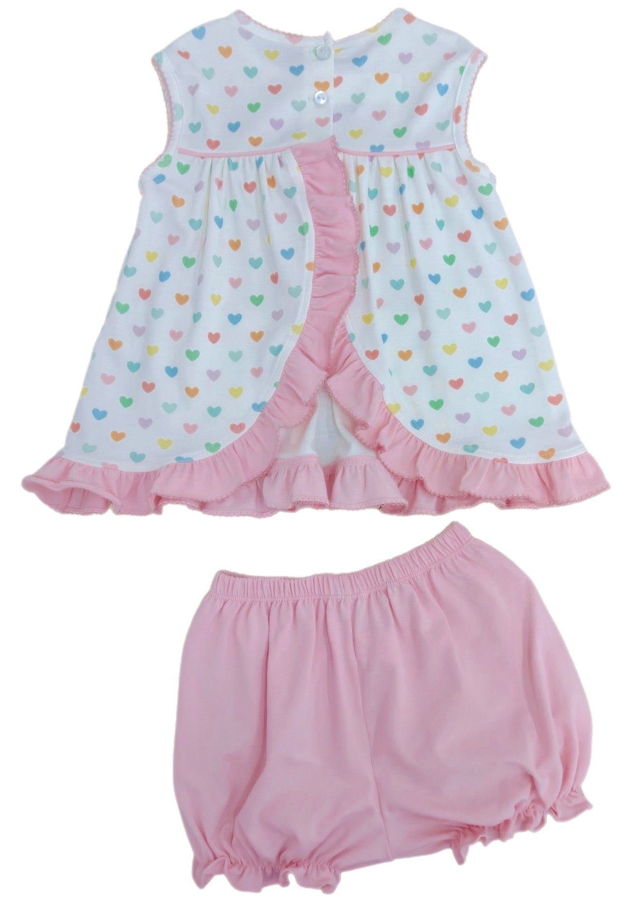 Remy Rainbow Heart Print Bloomer/Ruffle Short Set