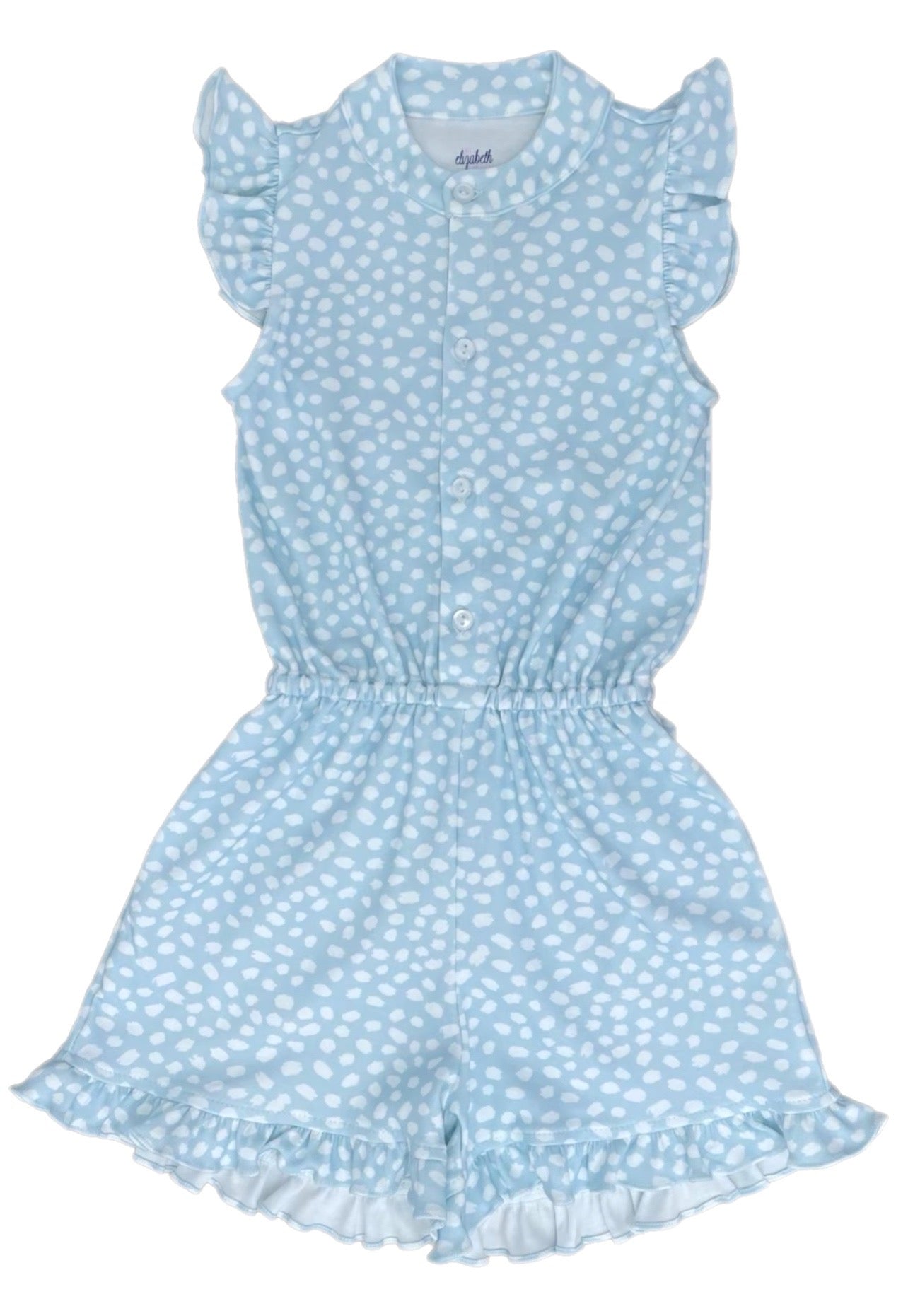Pima Romper, Blue Dot