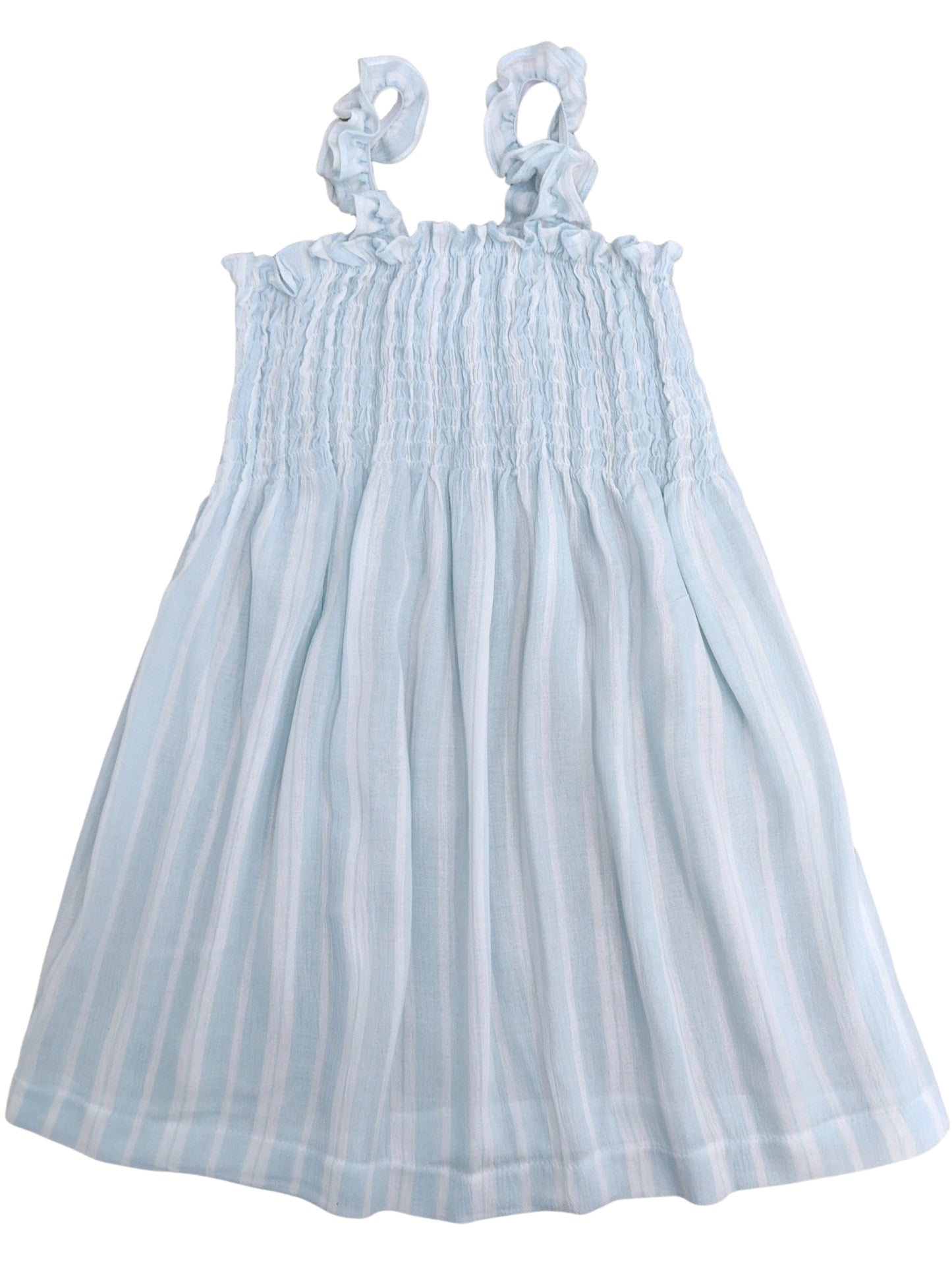 Mary Dress, Aqua Stripe