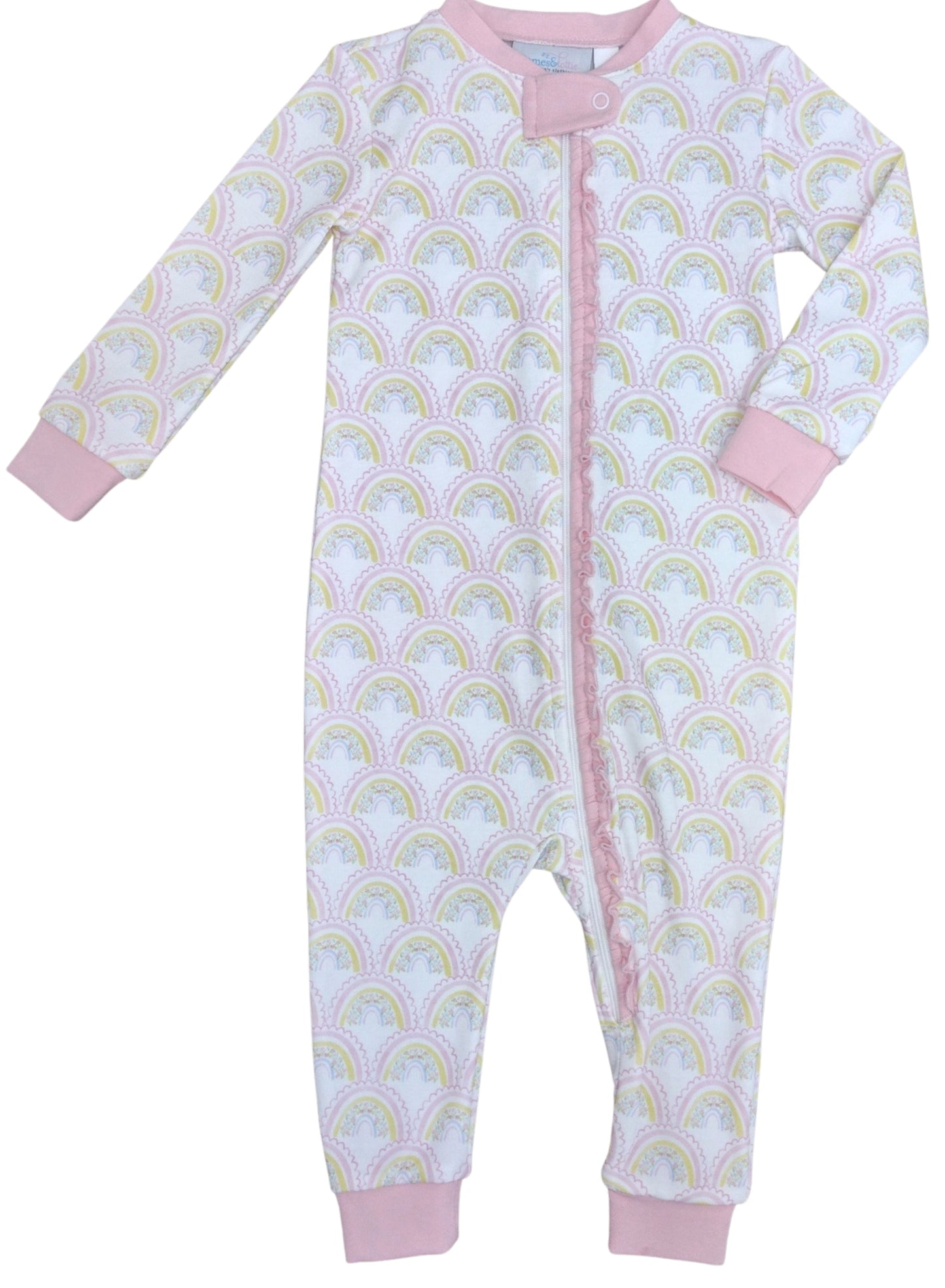 Rainbow Print Zip-Up Jammies