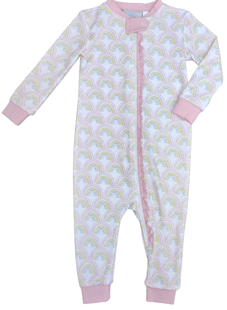 Pink Ghost One Piece Zip Up Jammies