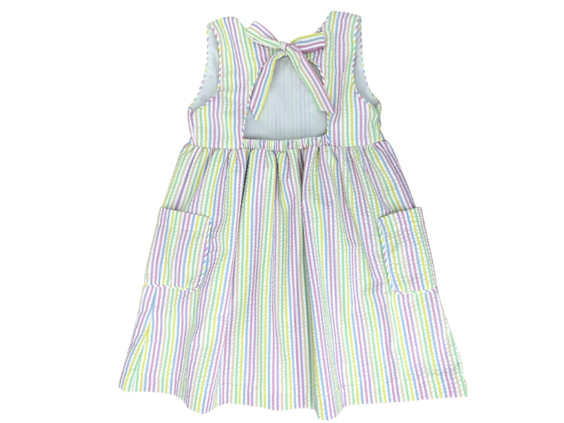 Maisy Dress, Pastel Stripe