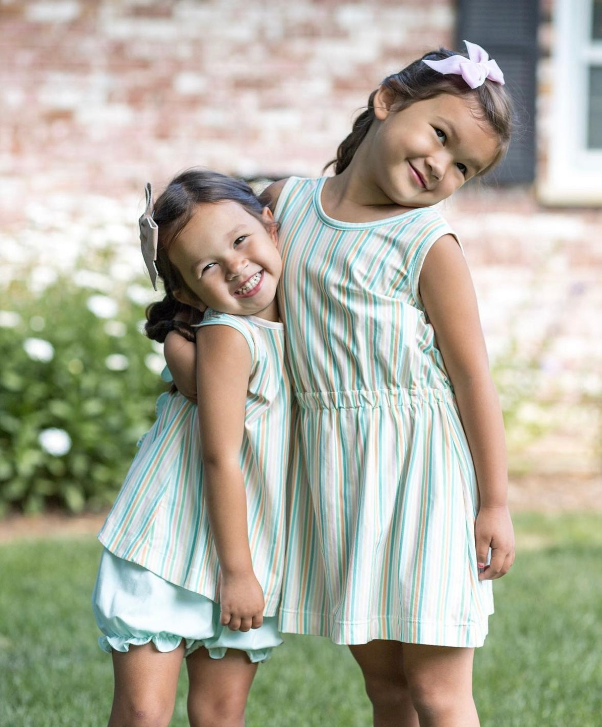 Kristin Knot Knit Dress, Mint Stripe