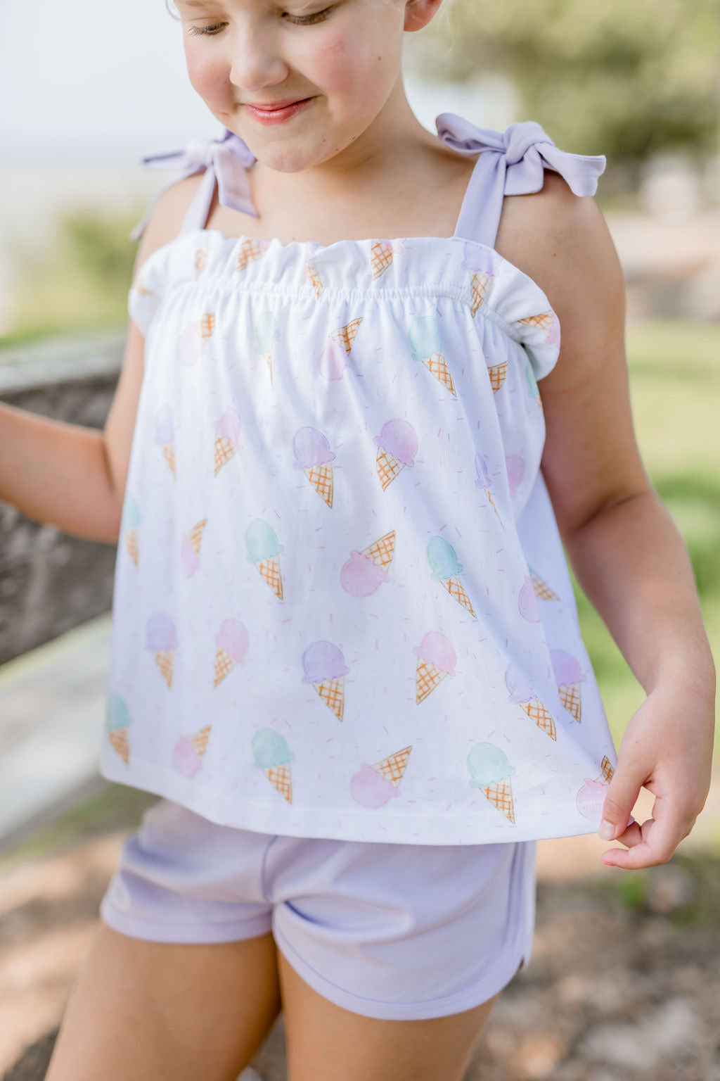 Knit Tie Top, Ice Cream