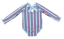 Leighton One Piece Rash Guard Swim, Patriotic Stripes (Ready to Ship)