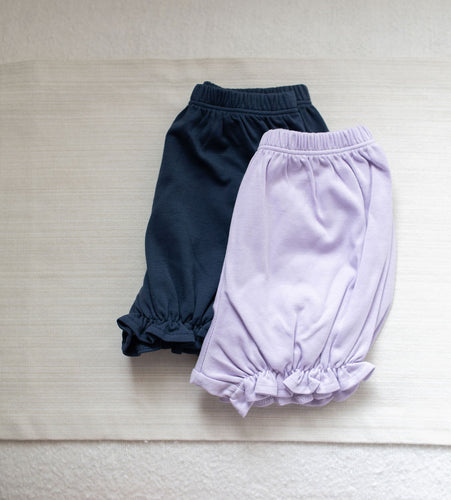 Girls Pima Knit Solid Bloomers, Navy (Ready to Ship)
