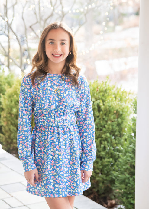 Elastic Waist Dress, Fall Floral BE
