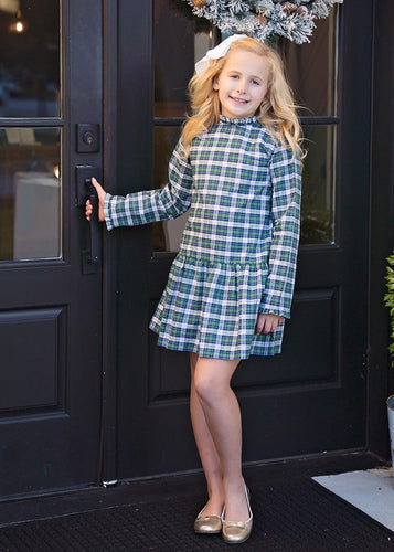 Penelope Dress, Kelly Green Plaid