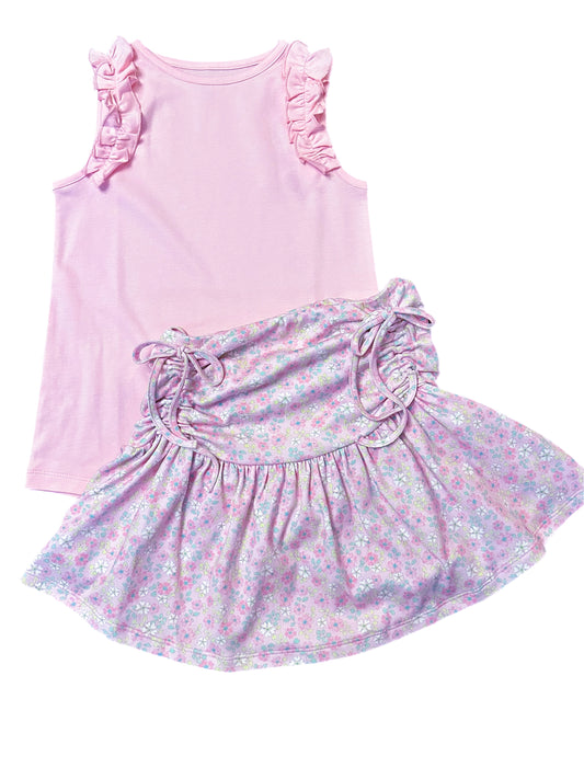 Tank Top, Pink Floral Knit - BE (Ready to Ship)