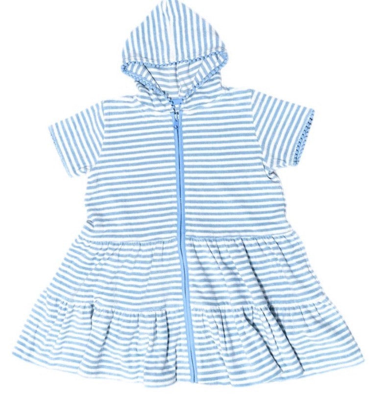 Blue Stripe- Light Blue Girls Terrycloth Coverup (Zip Up) online