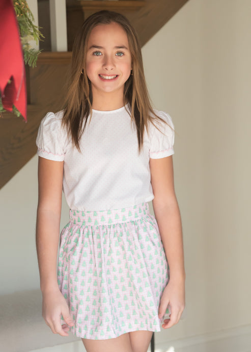 Cece Skirt, Gingham Christmas Tree