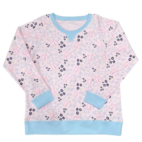 Sally Sweatshirt, Floral Pima Knit (Ready to Ship)